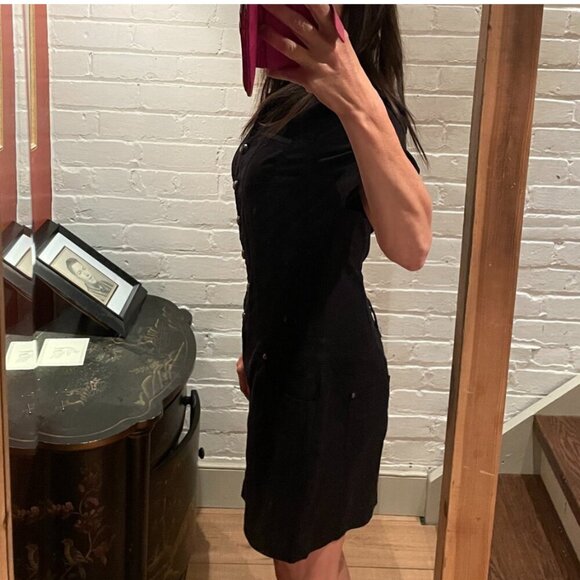 Black Armani Exchange Denim Military Dress Size 8 - Picture 7 of 8